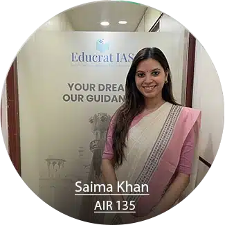 Saima Khan AIR 135 UPSC Topper – Educrat IAS Kolkata