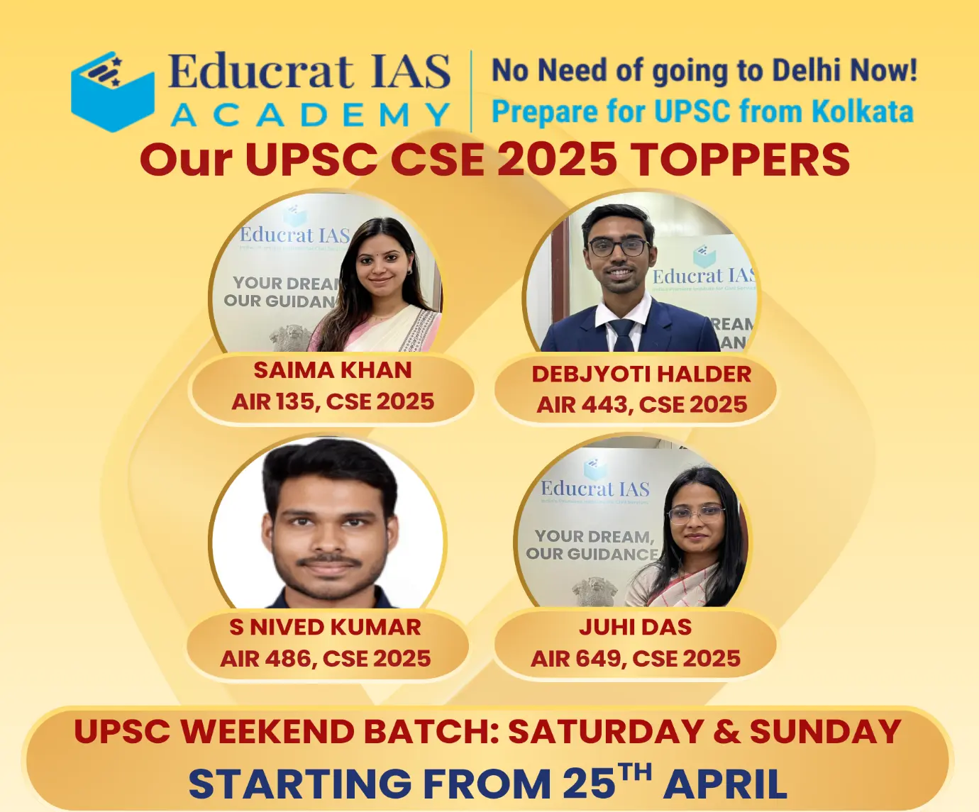 UPSC CSE 2025 educrat toppers